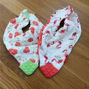 Flamingo and Floral Baby Bandana Bibs